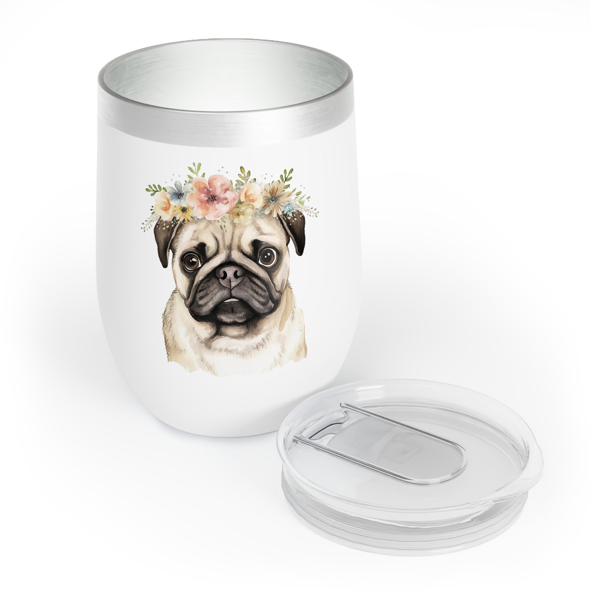 Pug Wine Tumbler - KristaCreativeStudio