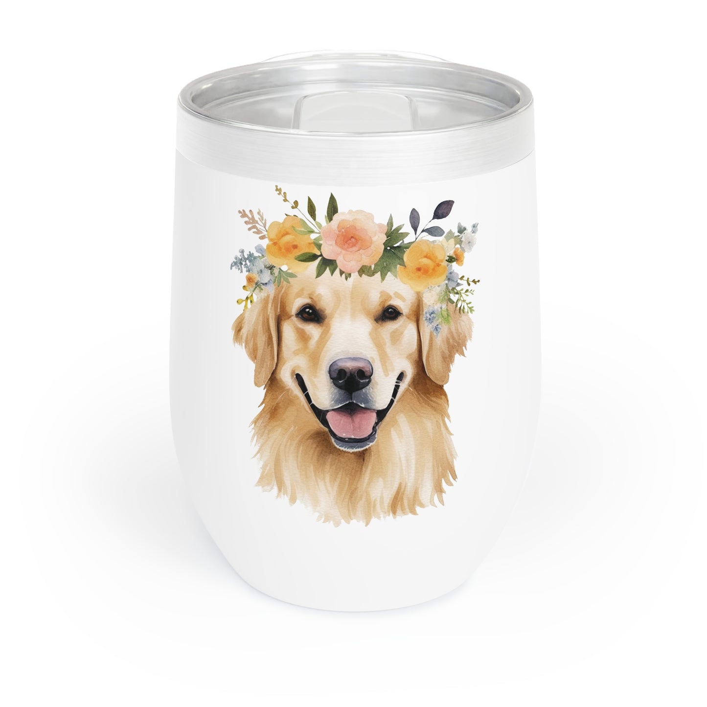 Golden Retriever Wine Tumbler - KristaCreativeStudio