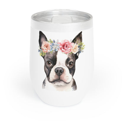 Boston Terrier Wine Tumbler - KristaCreativeStudio