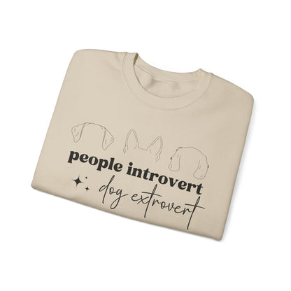 People Introvert Dog Extrovert Crewneck Sweatshirt - KristaCreativeStudio