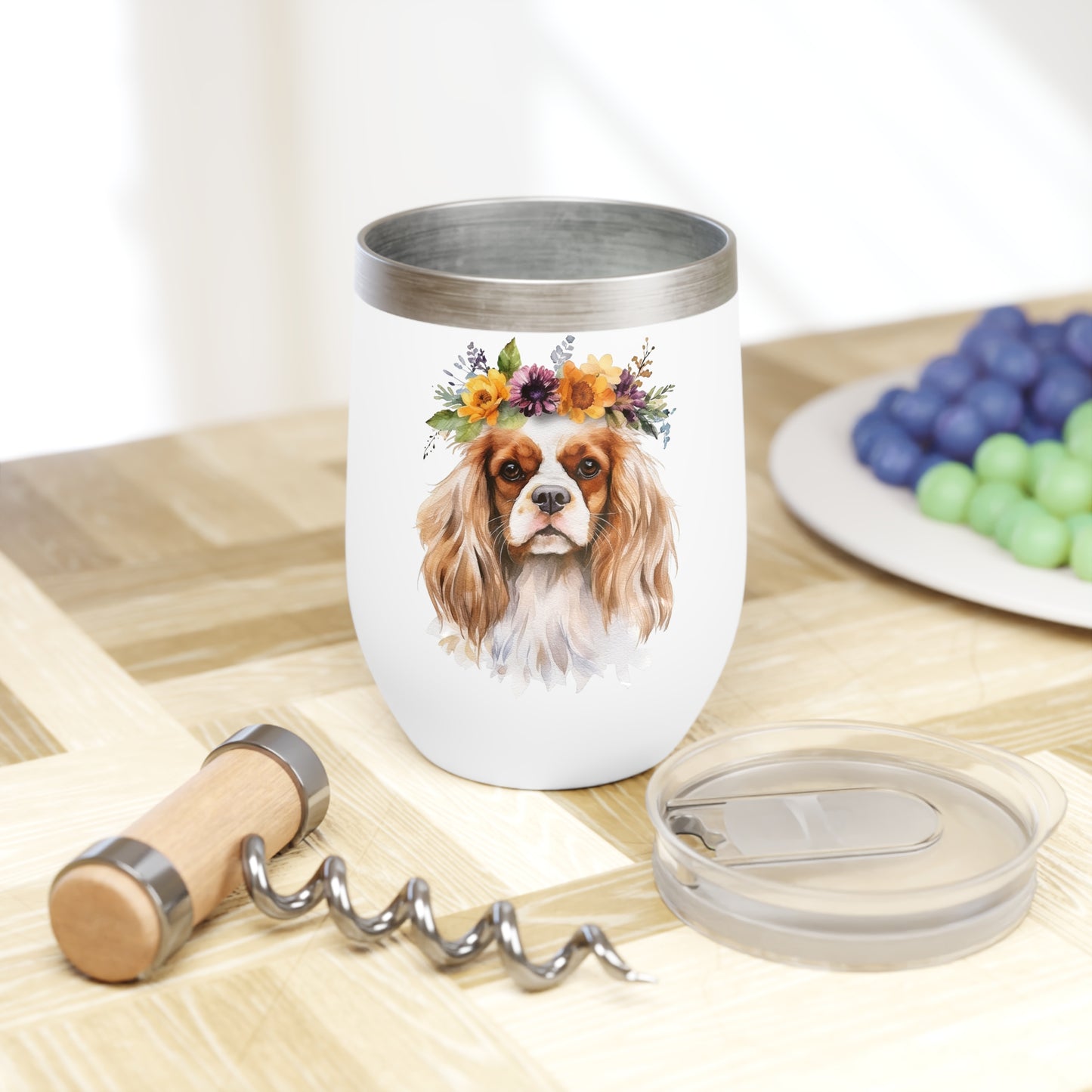 Cavalier King Charles Spaniel Wine Tumbler - KristaCreativeStudio