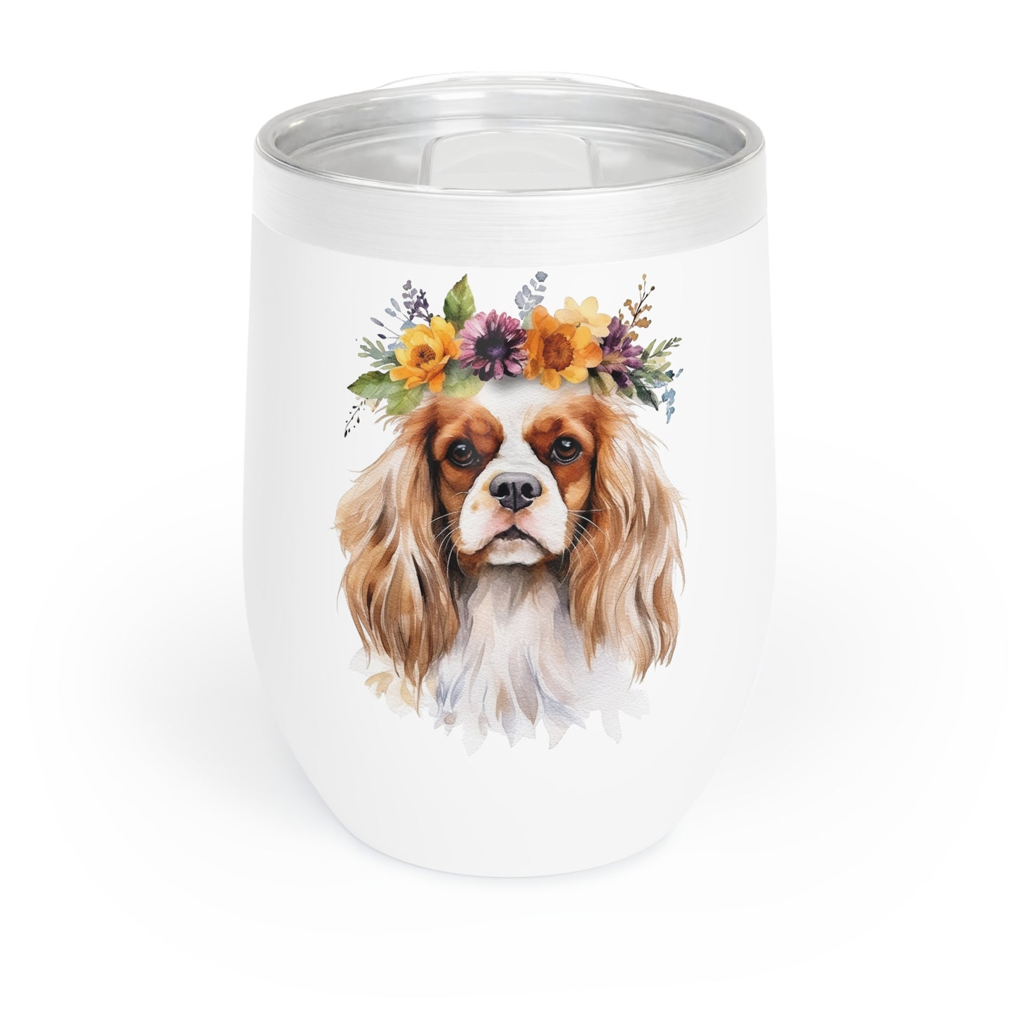 Cavalier King Charles Spaniel Wine Tumbler - KristaCreativeStudio