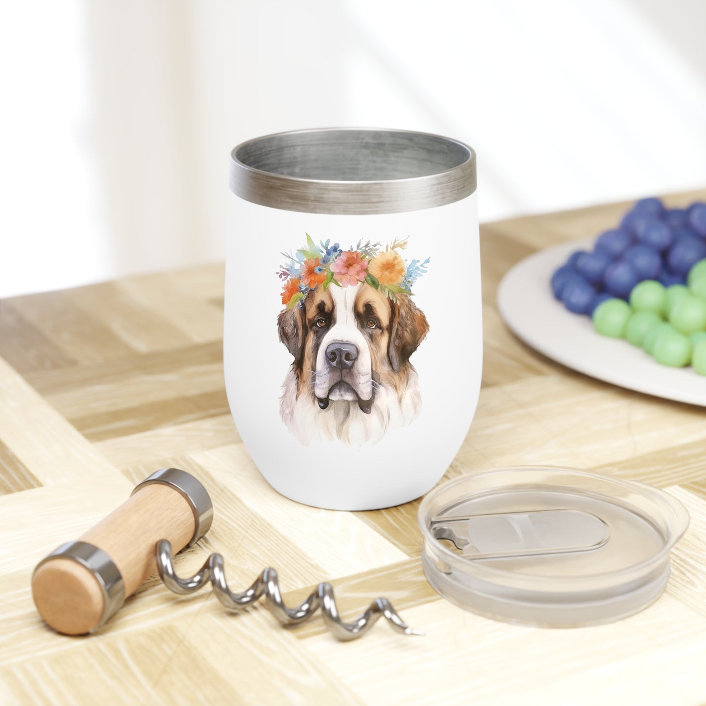 St Bernard Wine Tumbler - KristaCreativeStudio