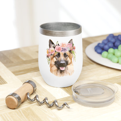 German Shephard Wine Tumbler - KristaCreativeStudio