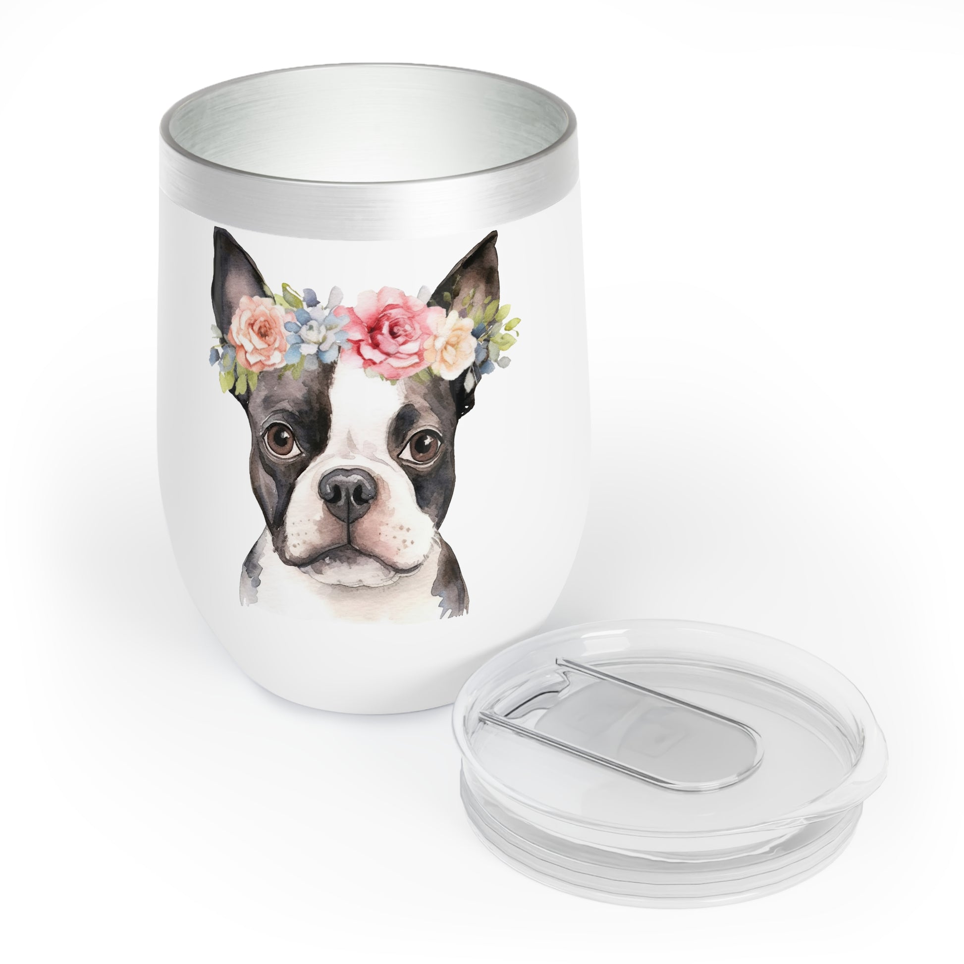 Boston Terrier Wine Tumbler - KristaCreativeStudio