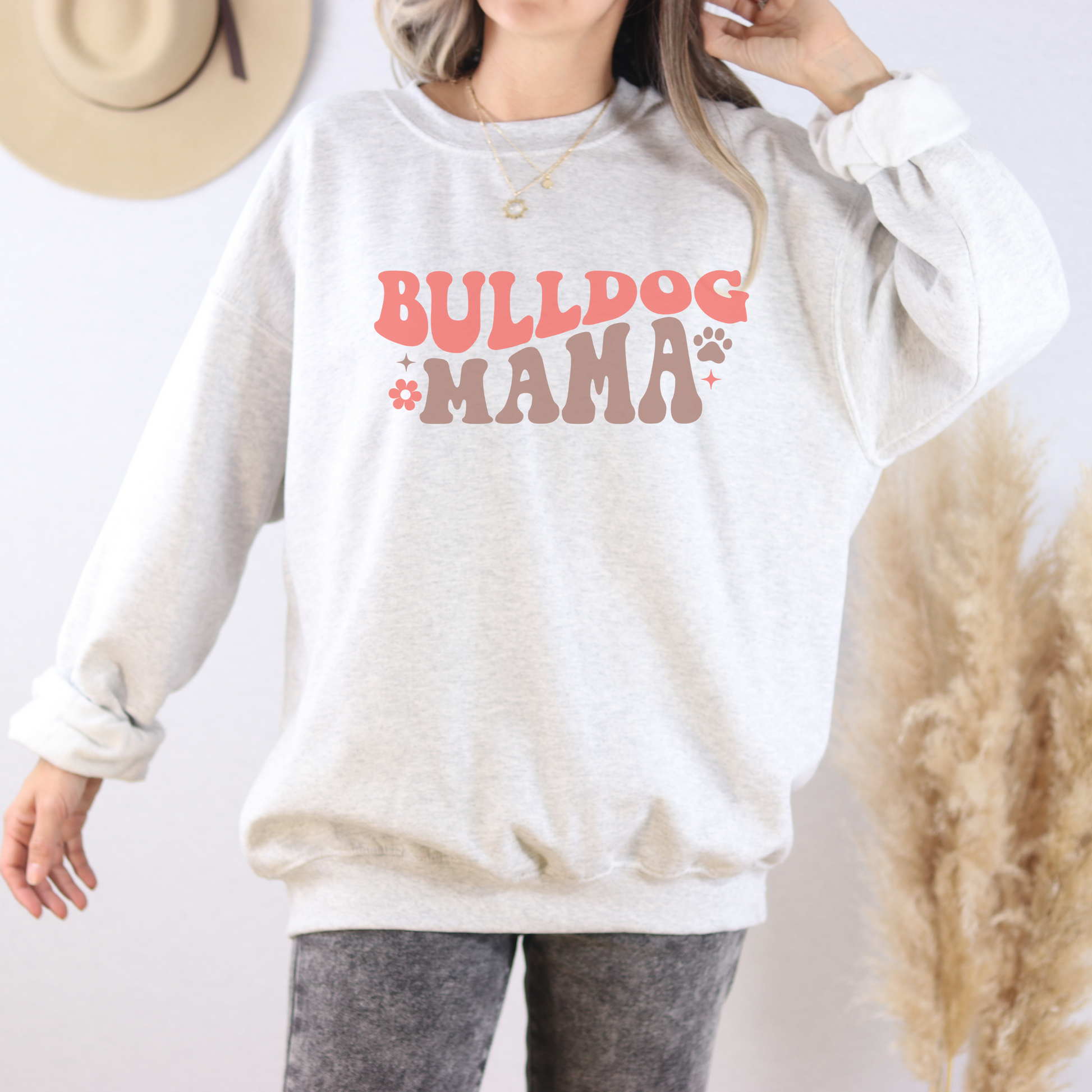 Bulldog Mama Crewneck Sweatshirt - KristaCreativeStudio