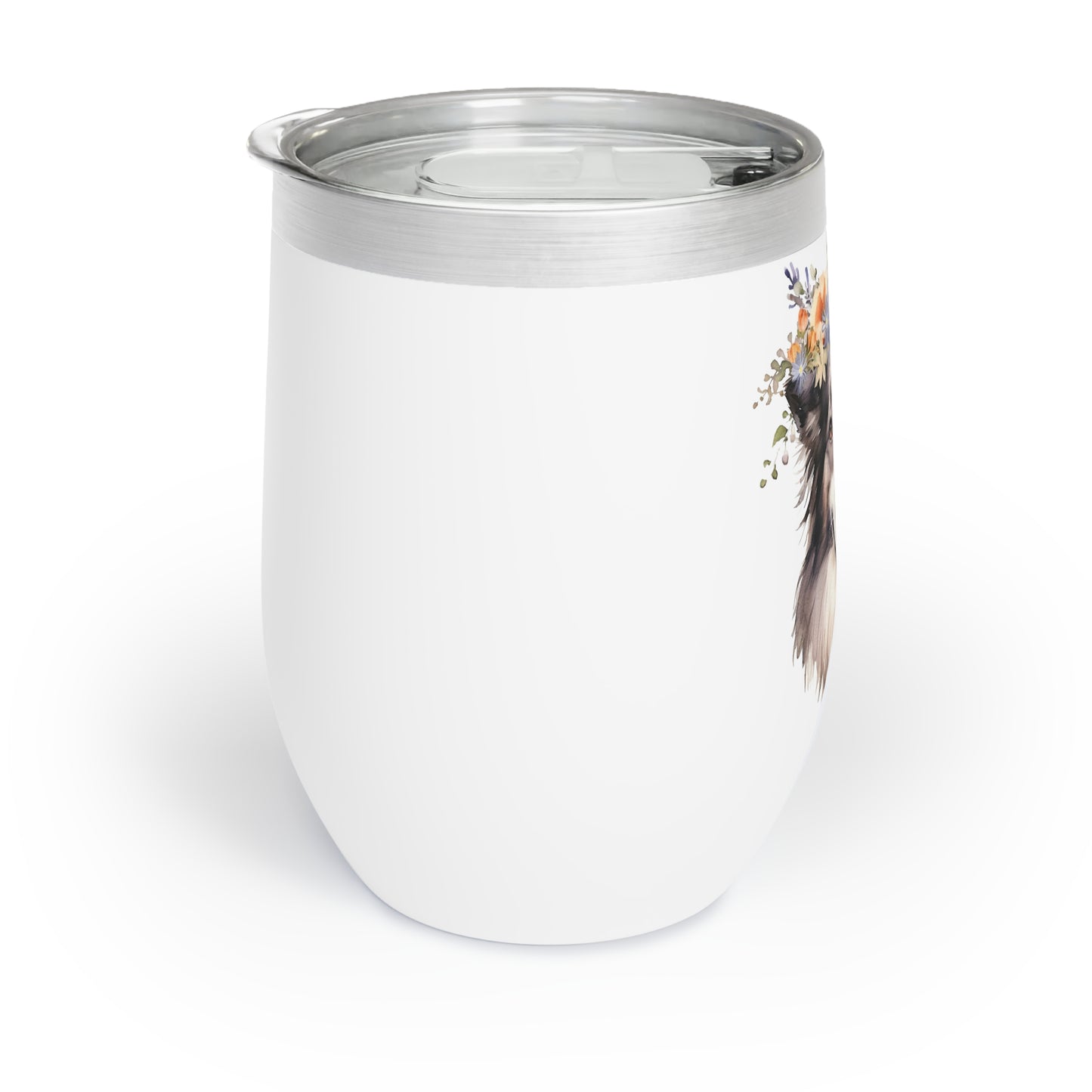 Border Collie Wine Tumbler - KristaCreativeStudio