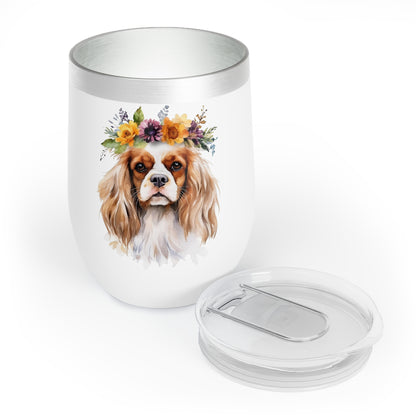 Cavalier King Charles Spaniel Wine Tumbler - KristaCreativeStudio