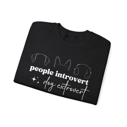 People Introvert Dog Extrovert Crewneck Sweatshirt - KristaCreativeStudio