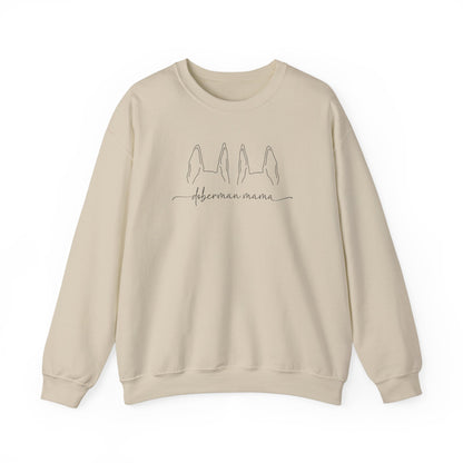 Doberman Mama Ear Breed Crewneck Sweatshirt - KristaCreativeStudio