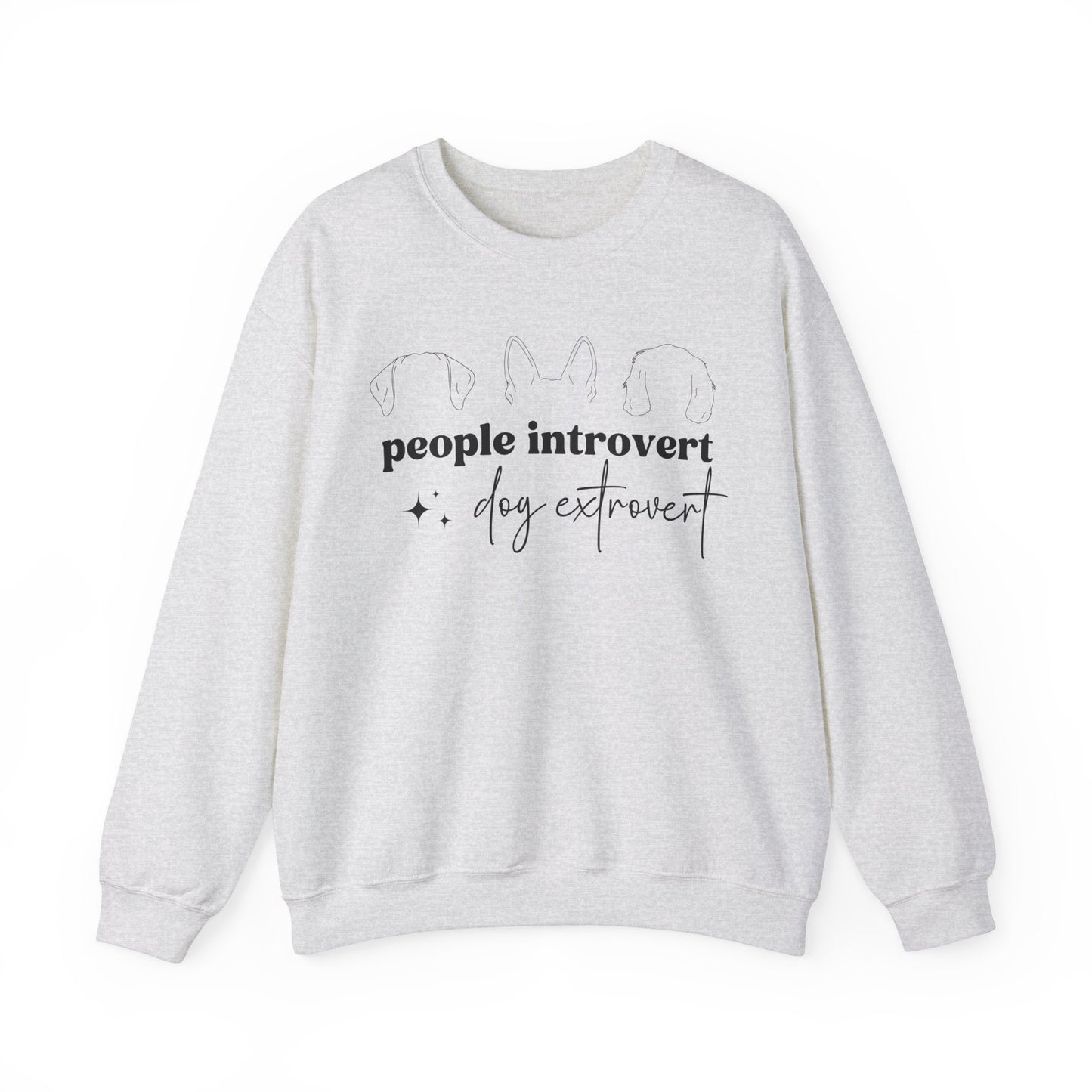 People Introvert Dog Extrovert Crewneck Sweatshirt - KristaCreativeStudio