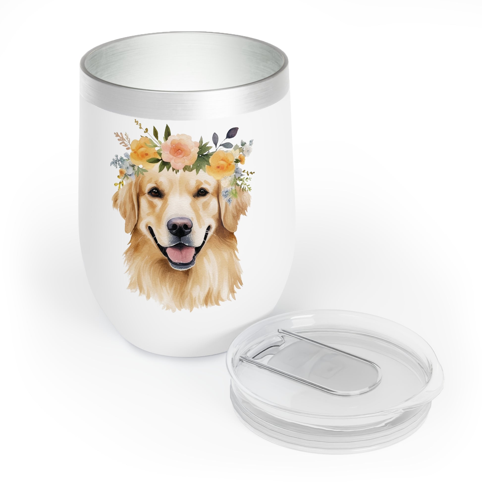 Golden Retriever Wine Tumbler - KristaCreativeStudio