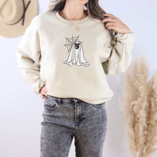 Cute Dog Ghost Crewneck Sweatshirt