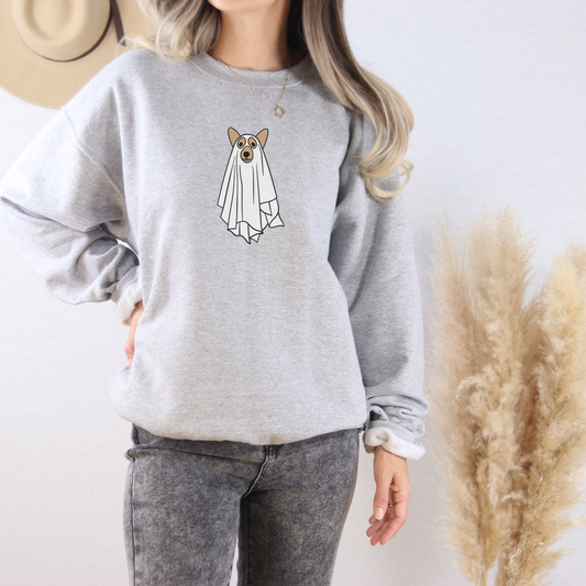 Corgi Dog Ghost Crewneck Sweatshirt