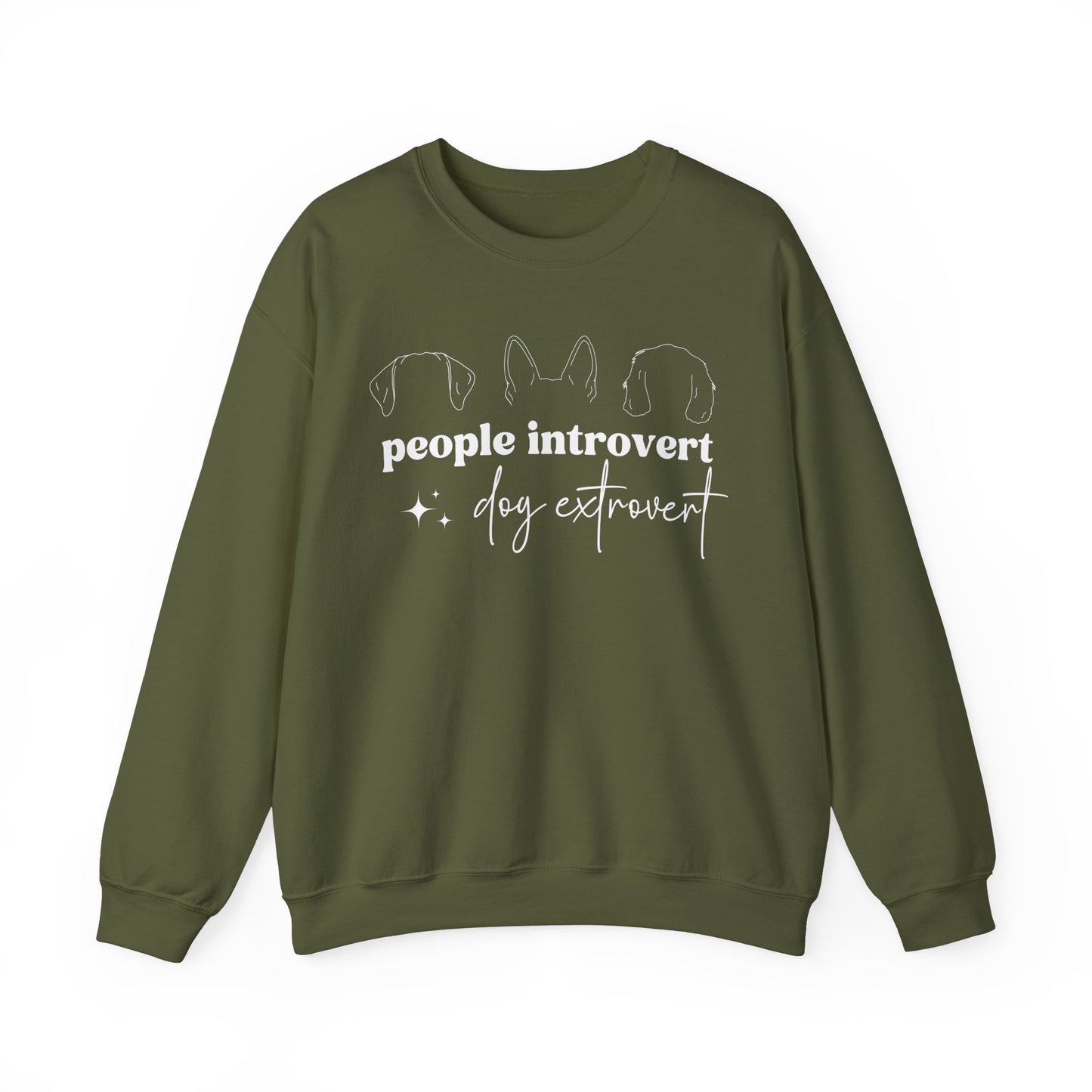 People Introvert Dog Extrovert Crewneck Sweatshirt - KristaCreativeStudio