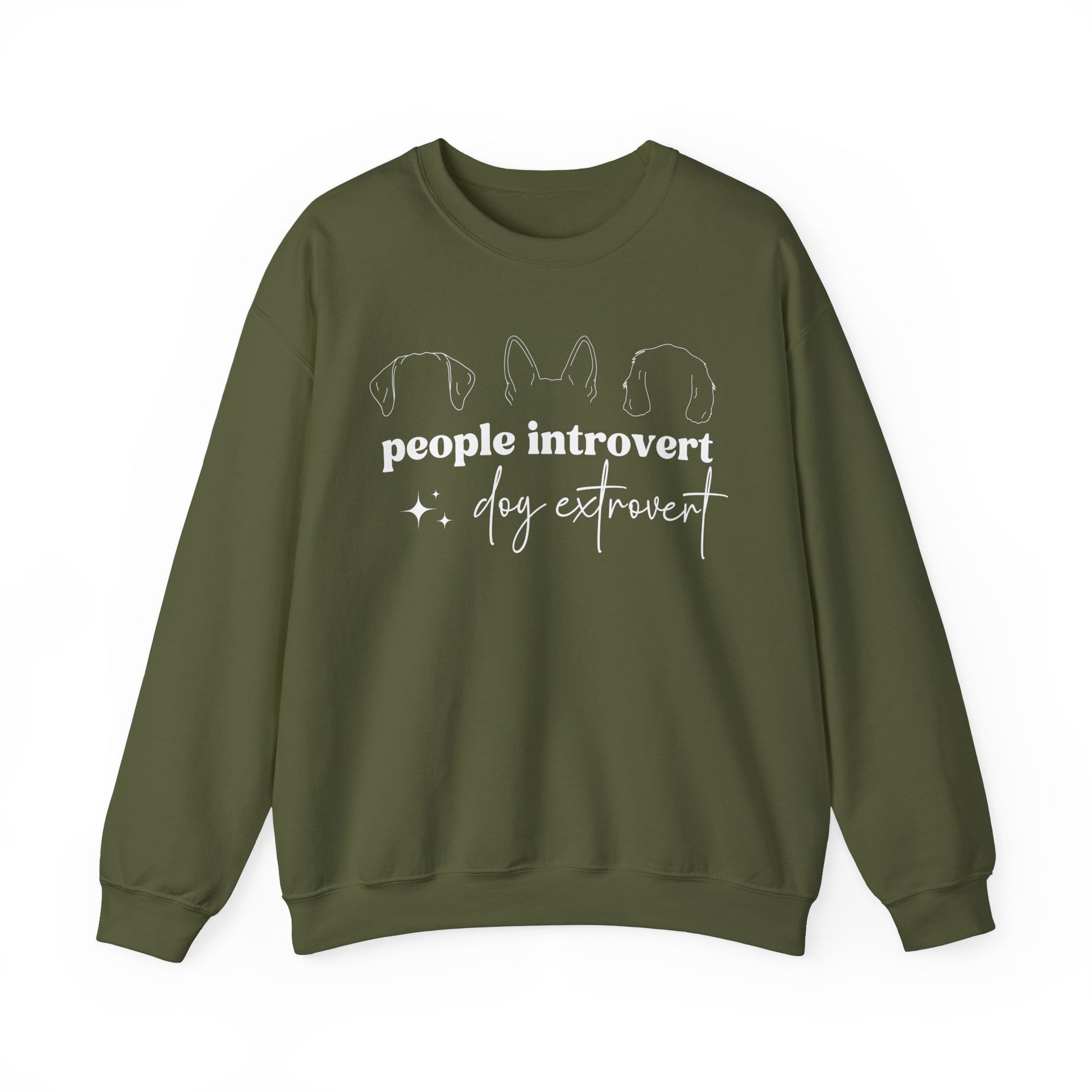 People Introvert Dog Extrovert Crewneck Sweatshirt - KristaCreativeStudio