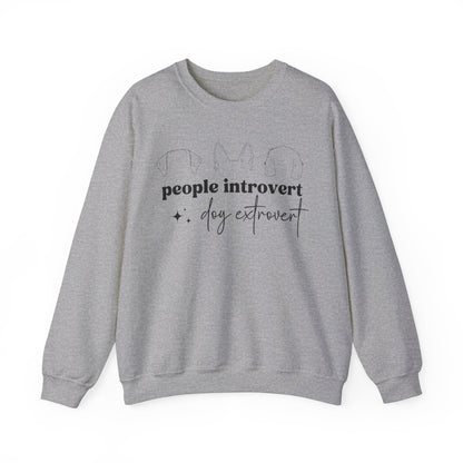 People Introvert Dog Extrovert Crewneck Sweatshirt - KristaCreativeStudio