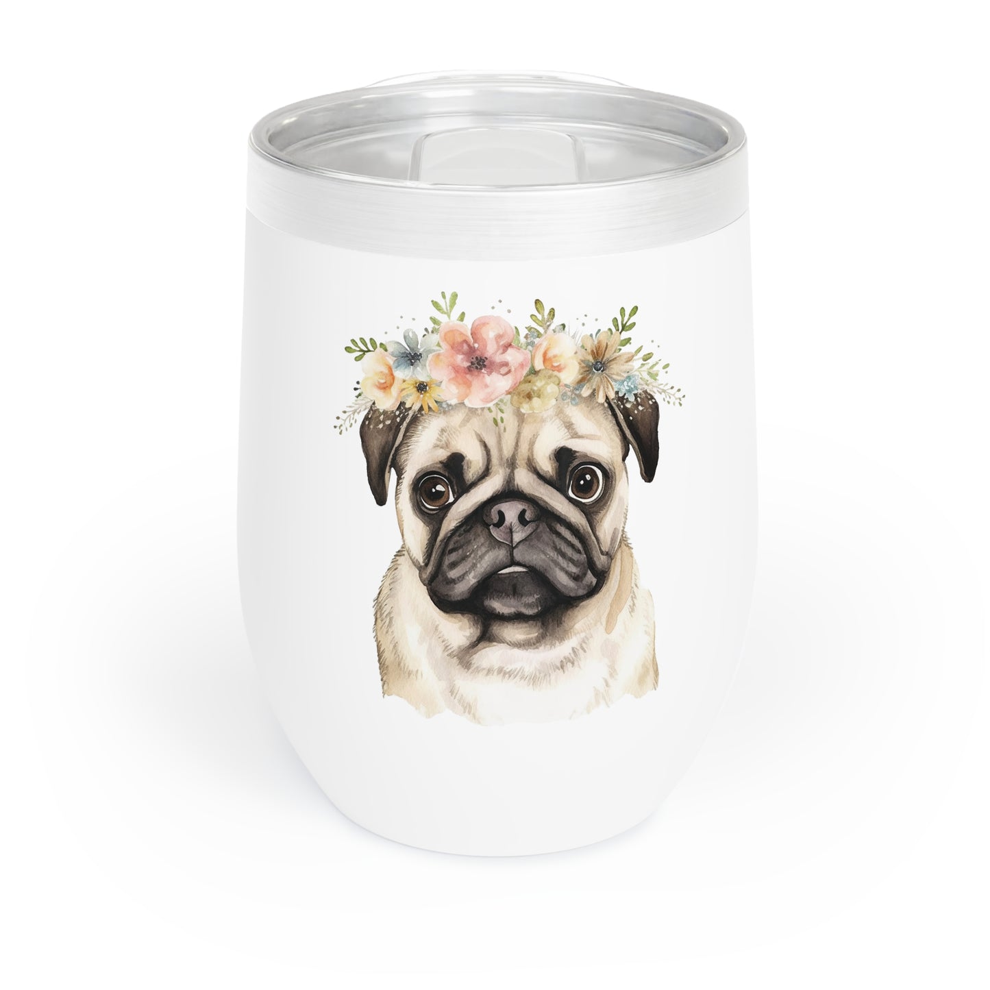 Pug Wine Tumbler - KristaCreativeStudio