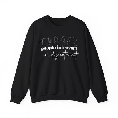 People Introvert Dog Extrovert Crewneck Sweatshirt - KristaCreativeStudio