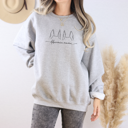 Doberman Mama Ear Breed Crewneck Sweatshirt - KristaCreativeStudio