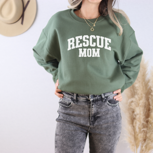 Rescue Dog Mom Crewneck Sweatshirt