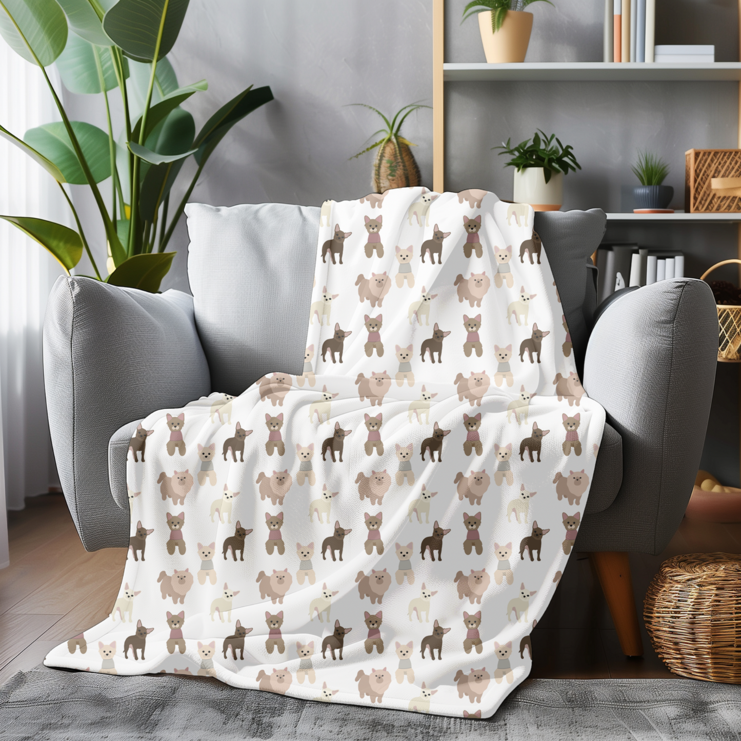 Puppy Pattern Plush Blanket - KristaCreativeStudio