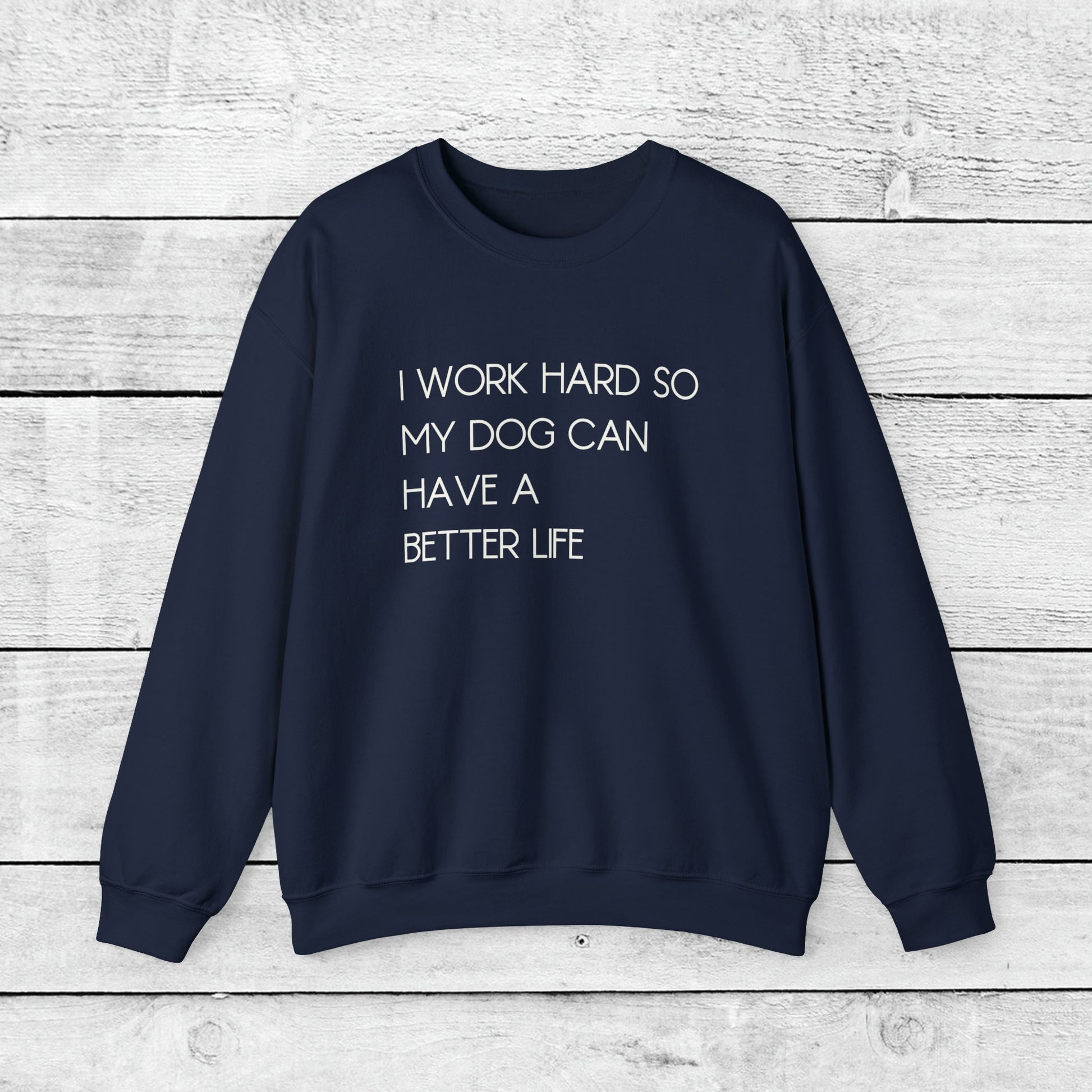 I Work Hard Dog Mom Crewneck Sweatshirt - KristaCreativeStudio